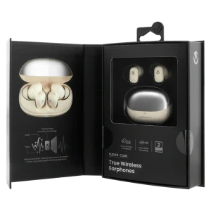 Volkano Sugar-Cube Active Noise-Cancelling True Wireless Earphones - Nude