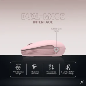 VolkanoX Asher Bluetooth Wireless Mouse - Rose