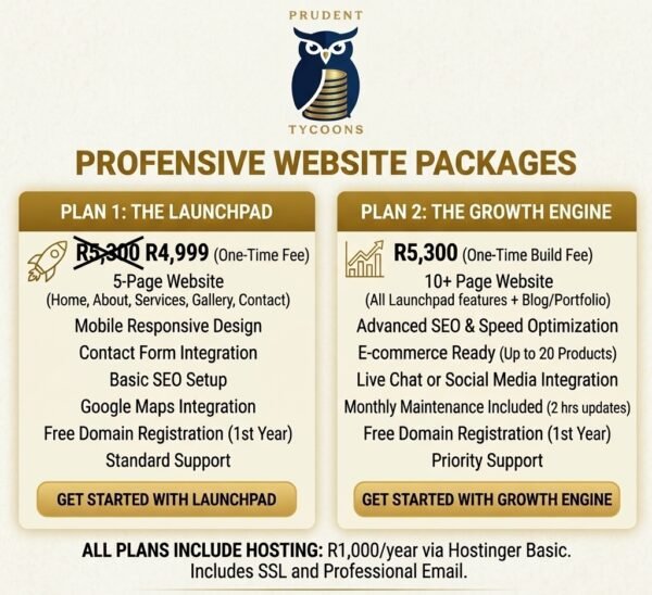 Professional website plans